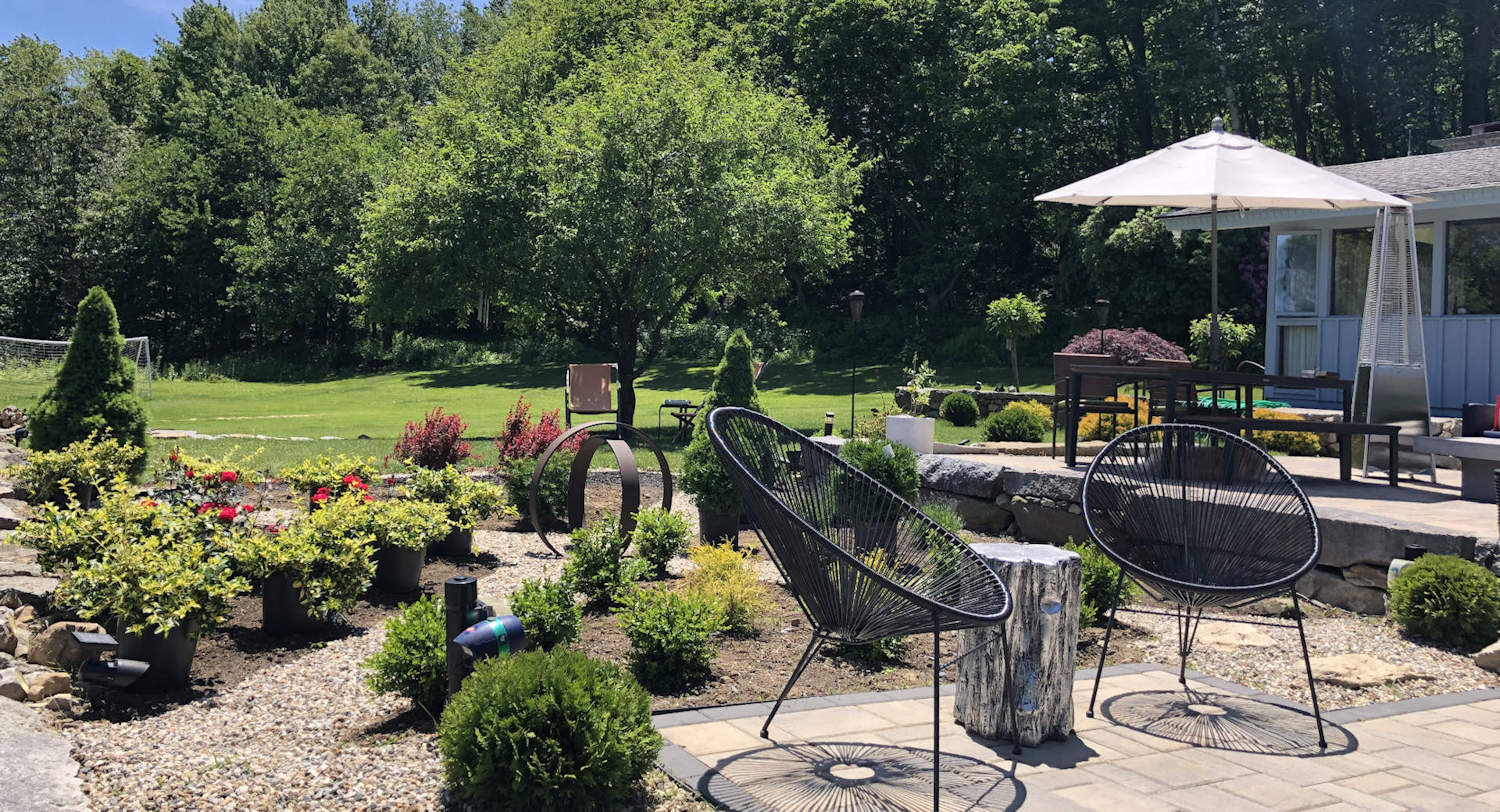 Patio area of garden